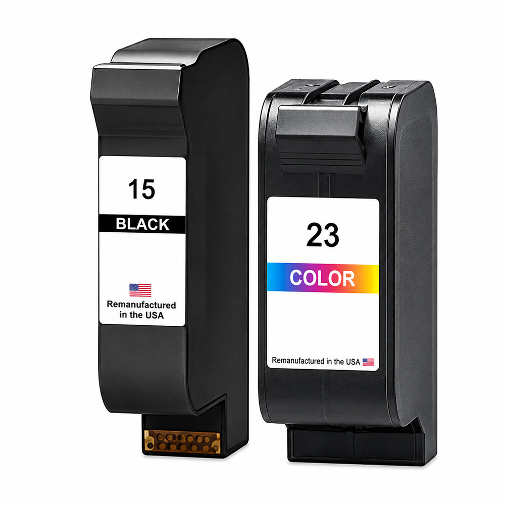 U.S. Remanufactured for HP 15 Black / 23 Color Combo Pack Ink Cartridges