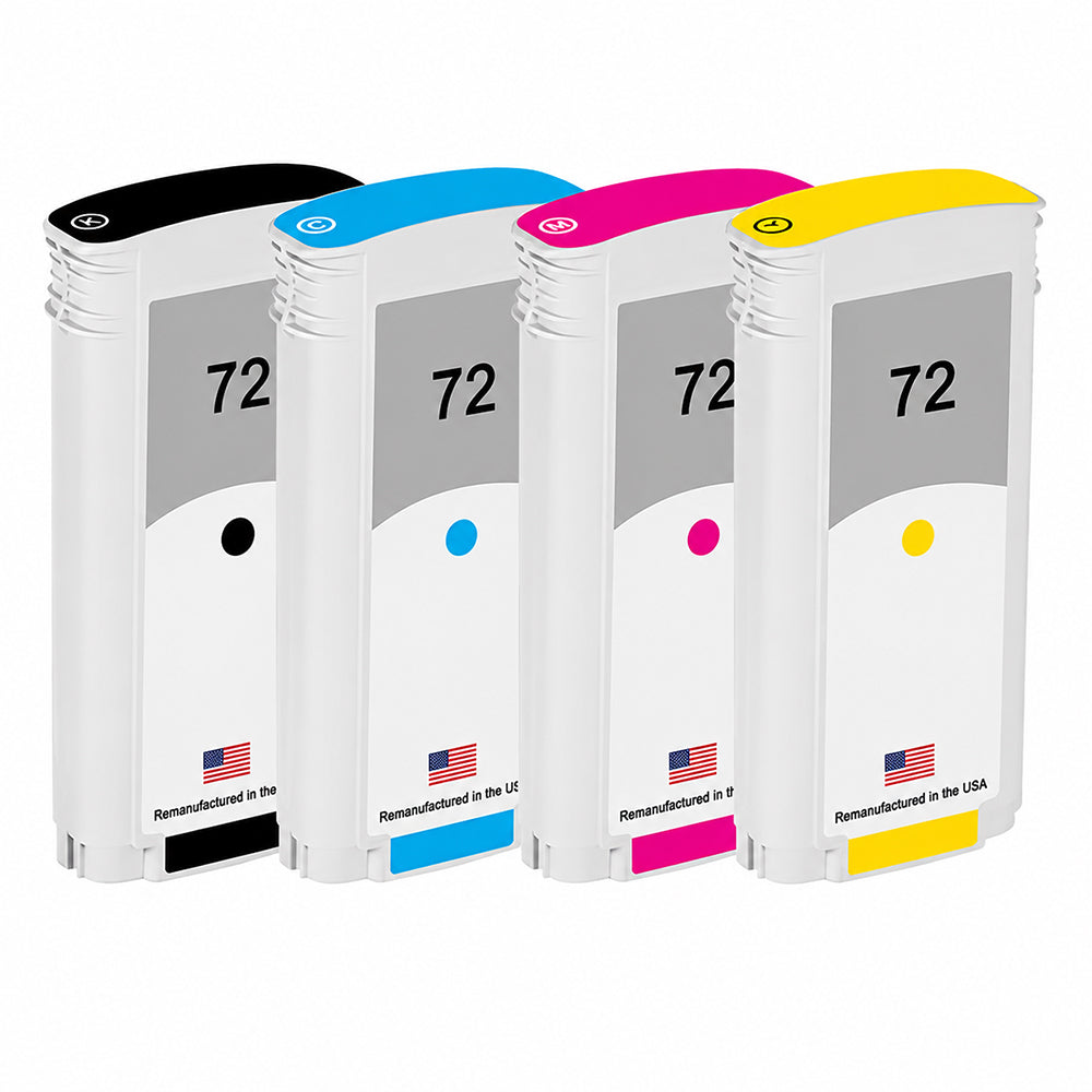 U.S. Remanufactured for HP 72 130-ml 4-Pack Ink Cartridges
