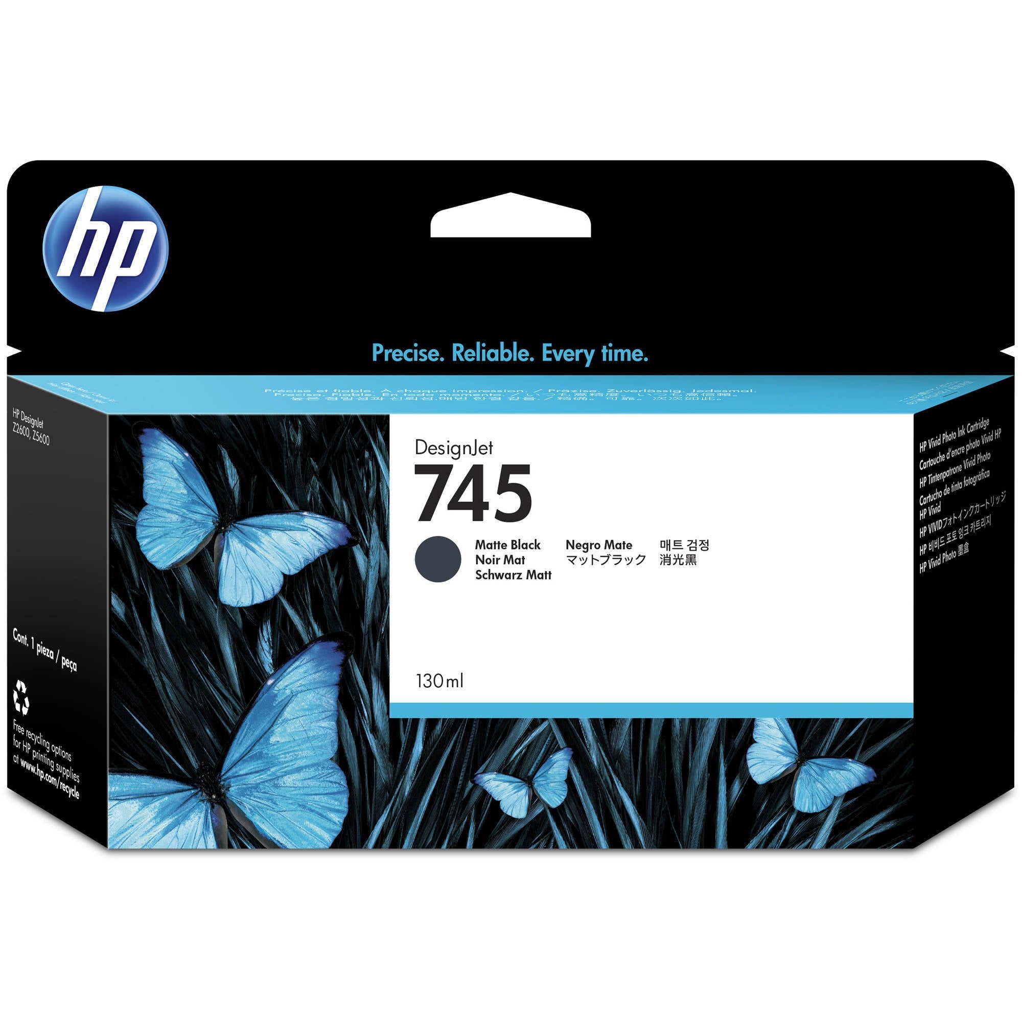New, Pre-Owned - HP 745 130-ml DesignJet (F9J99A) Matte Black Ink Cartridge