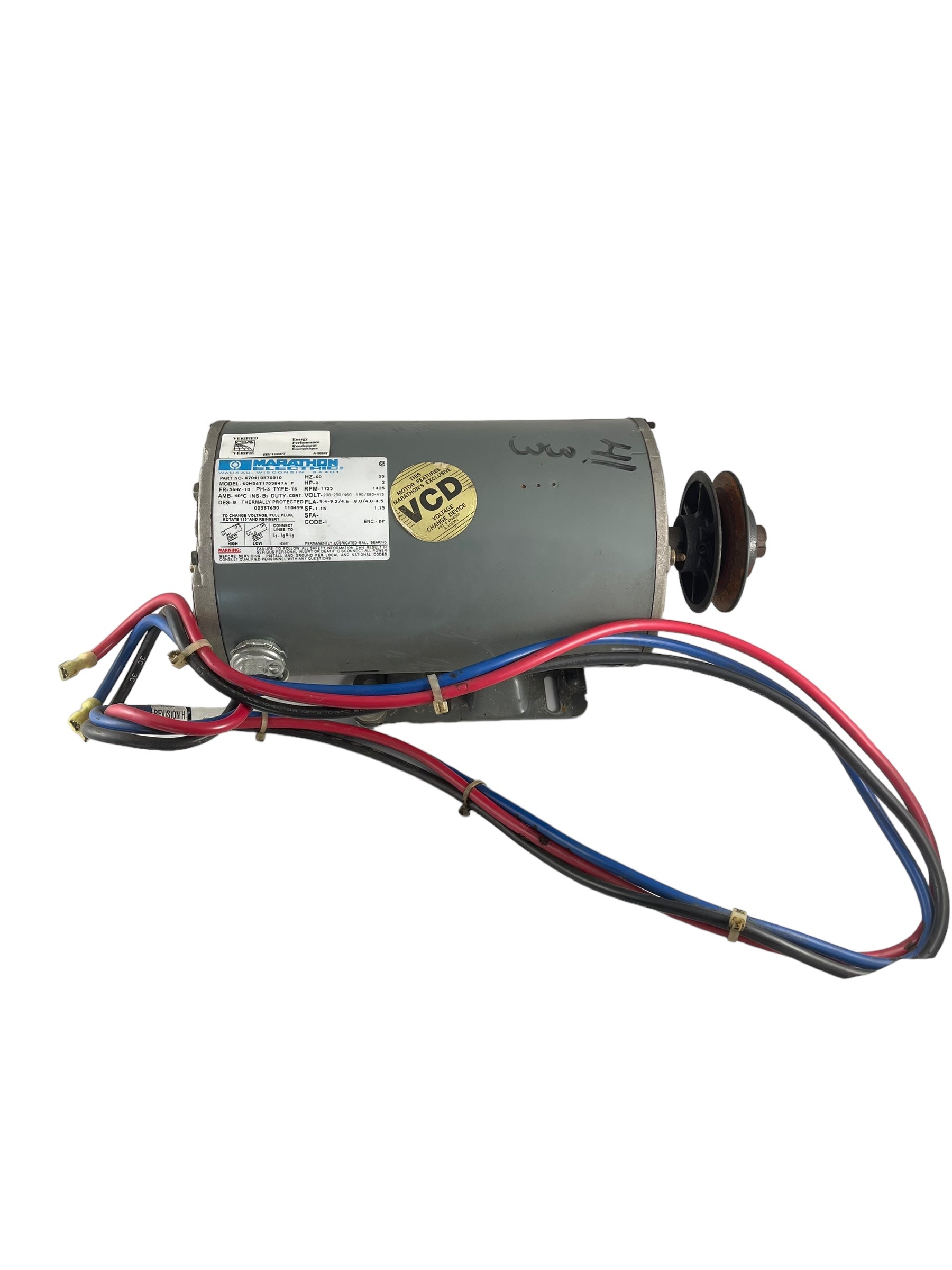 HVAC Trane 3 HP Motor Model X70410570010 208-230/460 3 PH 1725RPM