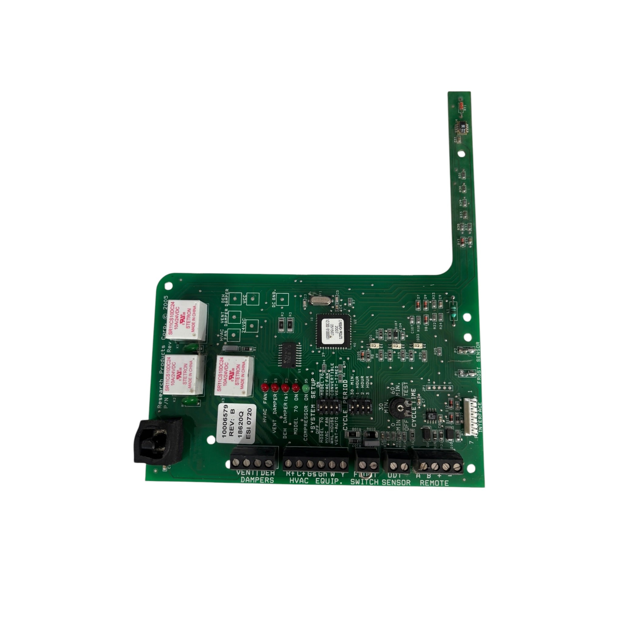 61000225 Research Products HVAC Ventilation Dehumidifier Control Board Rev B