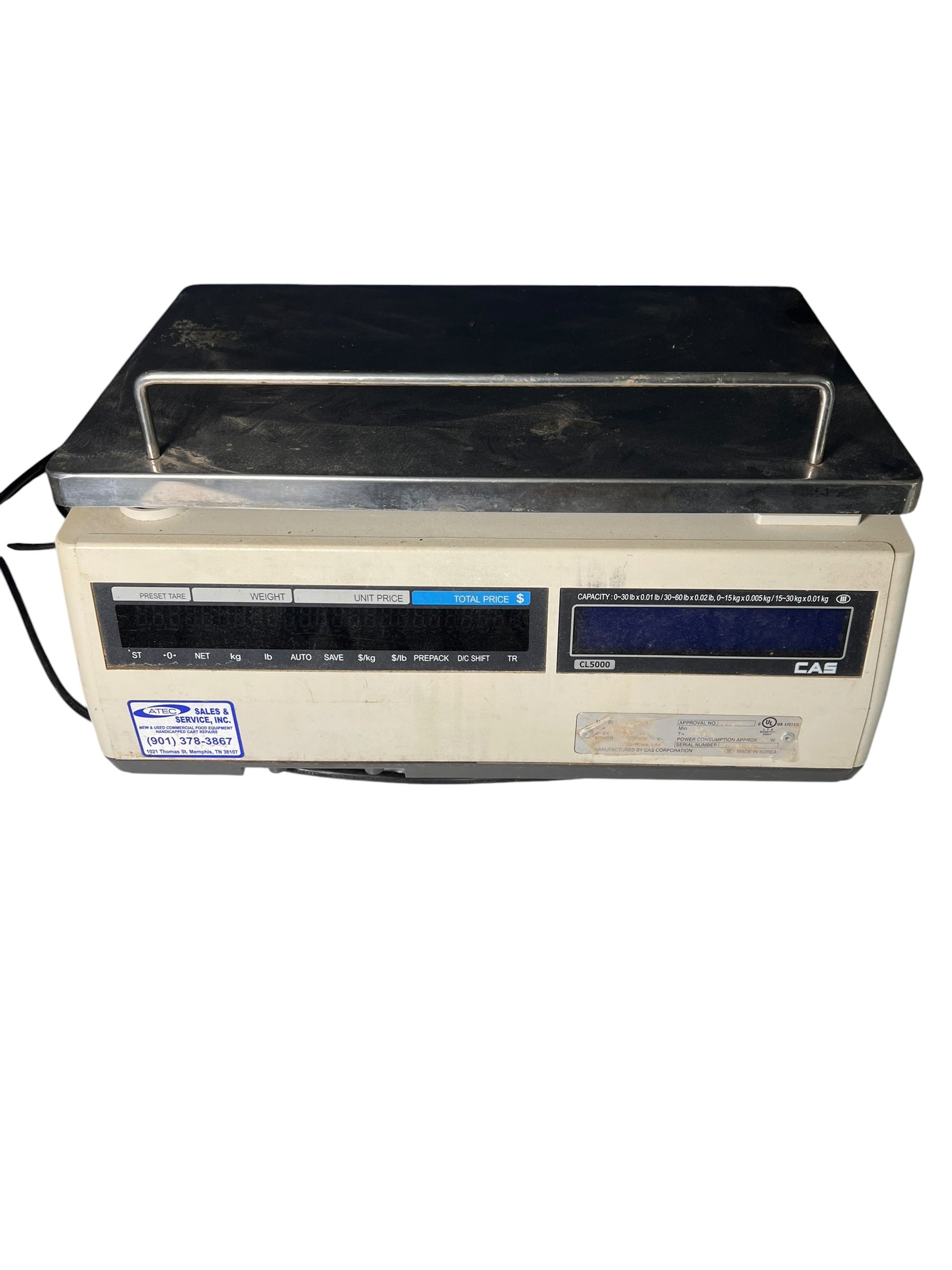 CAS CL5000-B Commercial Price Computing Label Printing Scale | CL5000B Bench Scale (USED)