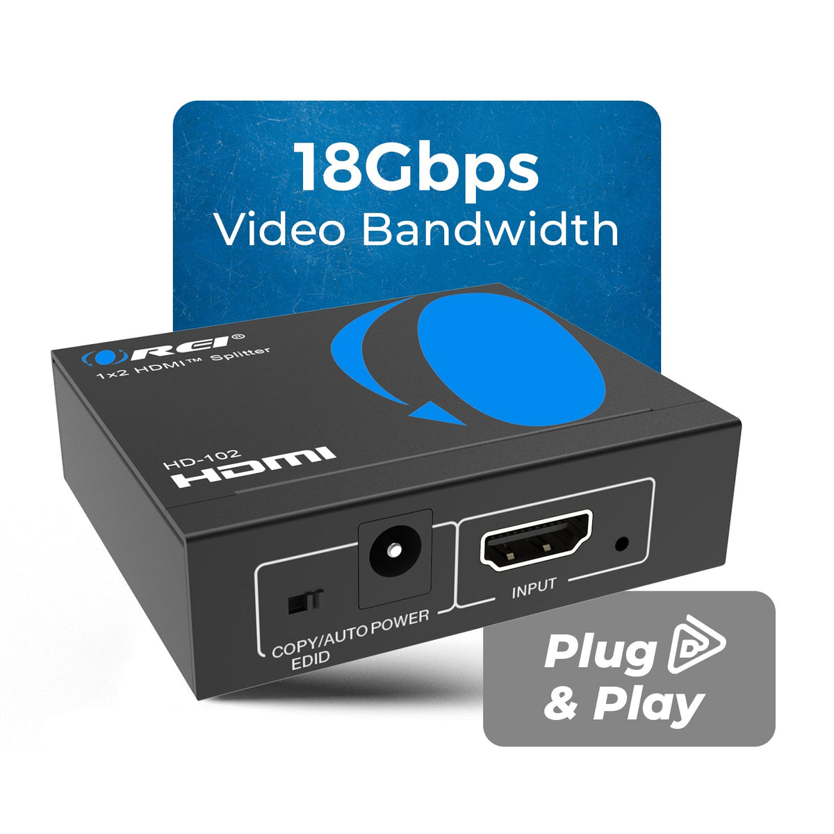 4K@30Hz 1x2 HDMI™ Splitter (USB Cable) (HD-102)