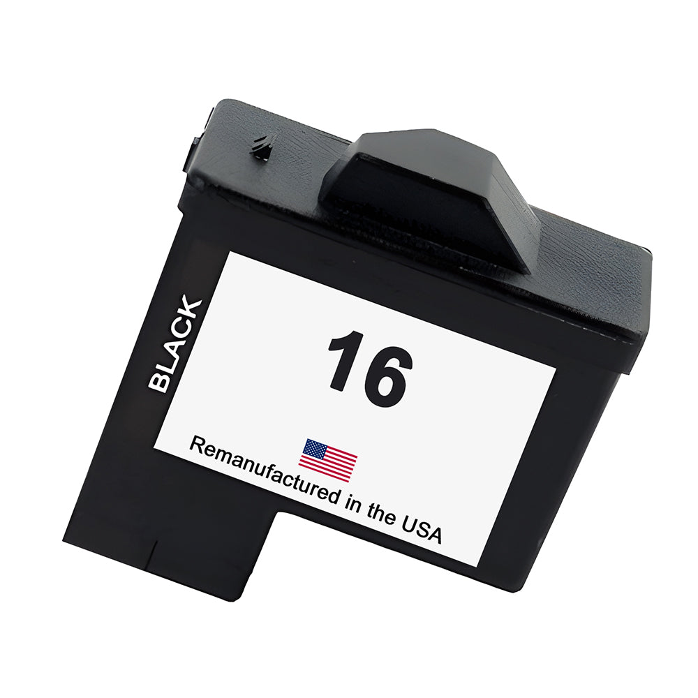 U.S. Remanufactured for Lexmark #16 10N0016 Black Ink Cartridge
