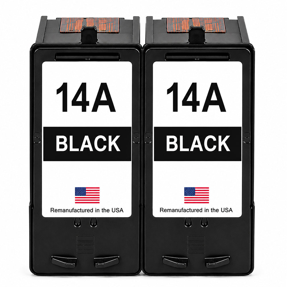 U.S. Remanufactured for Lexmark #14A 18C2090 Black Ink Cartridge Twin Pack