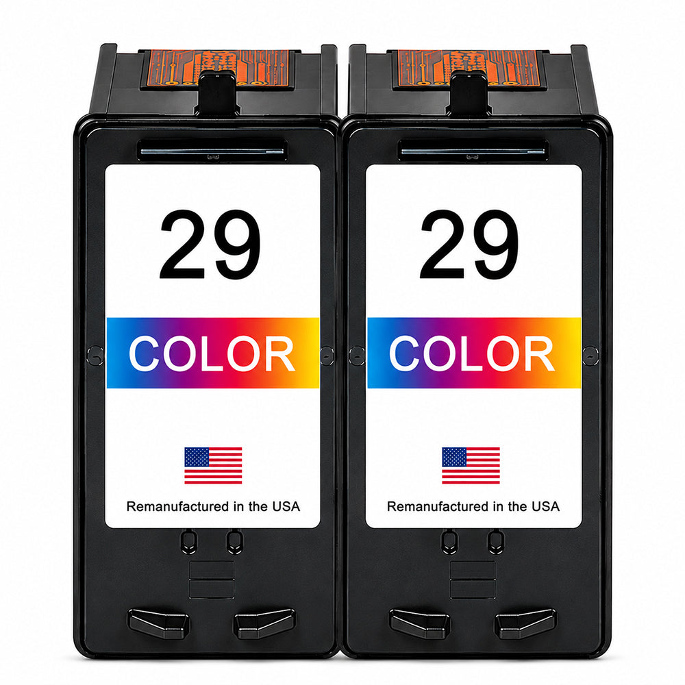 U.S. Remanufactured for Lexmark #29 18C1429 Color Ink Cartridge Twin Pack