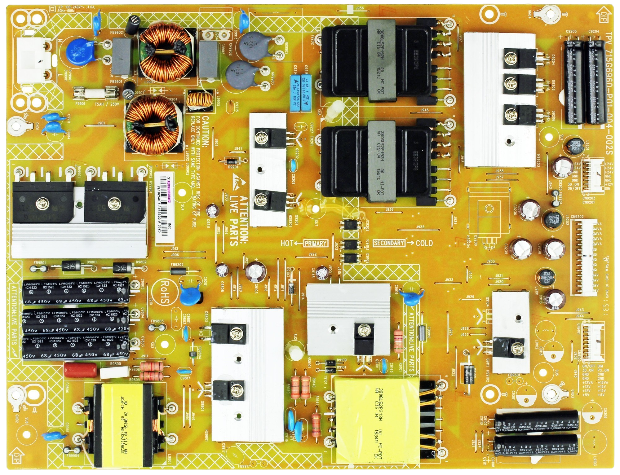 ADTVE1825AE7 Vizio Power Supply, 715G6960-P01-004-002S, (X)ADTVE1825AE7, M75-C1, M75C1, M75-C1 LTMASMAR