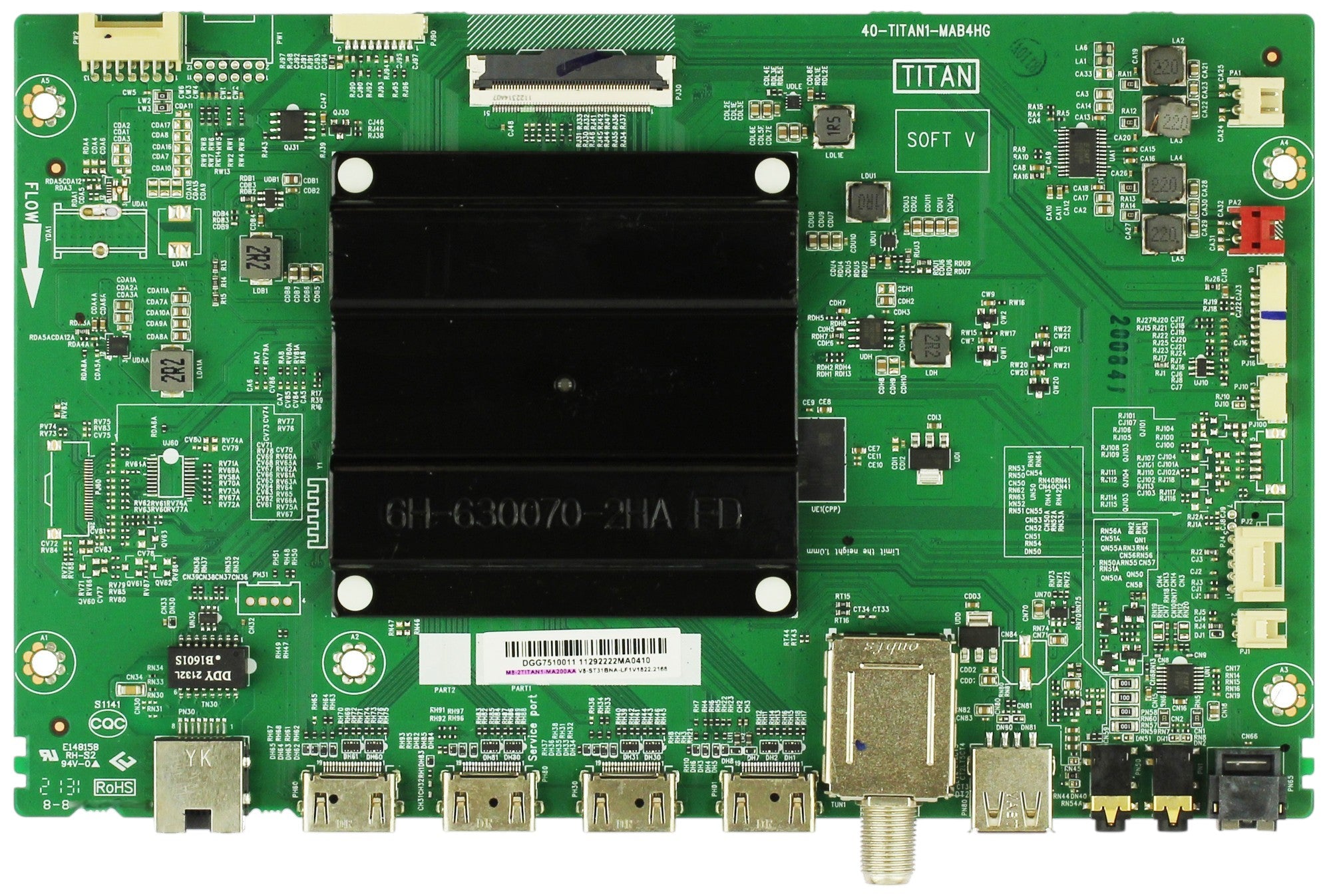 M8-2TITAN1-MA200AA Amazon Fire Main Board, V8-ST31BNA-LF1V1822, 40-TITAN1-MAB4HG, K24NE5