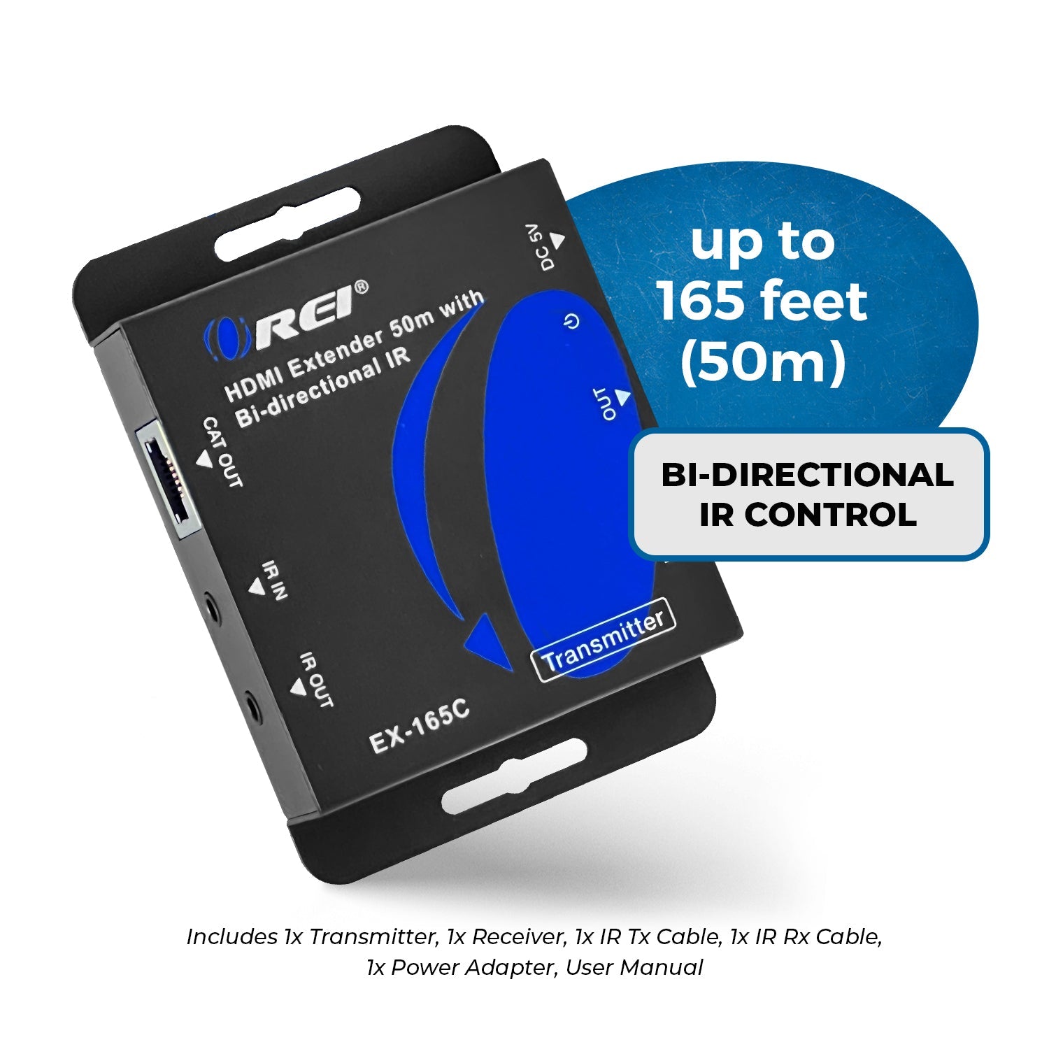 1080p  HDMI™ Extender (Loop, Bi-IR) - 165ft (cat6)-EX-165C