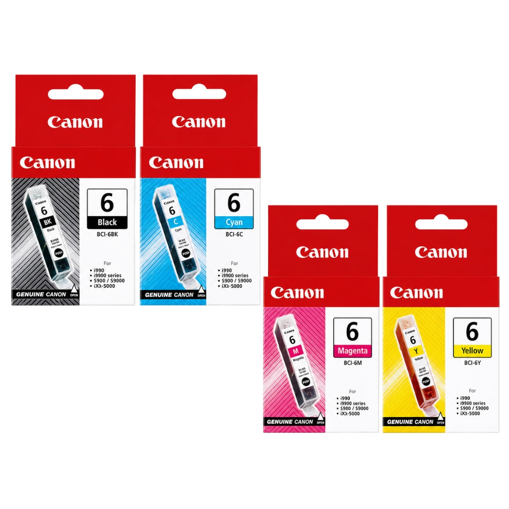 New, Pre-Owned - Canon BCI-6 Black & Color Ink Cartridges, 4 Pack