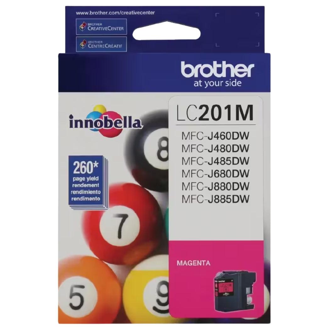 New, Pre-Owned - Brother LC201 Magenta Ink Cartridges