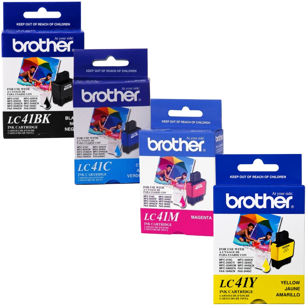 New, Pre-Owned - Brother LC41 4PK Ink Cartridges