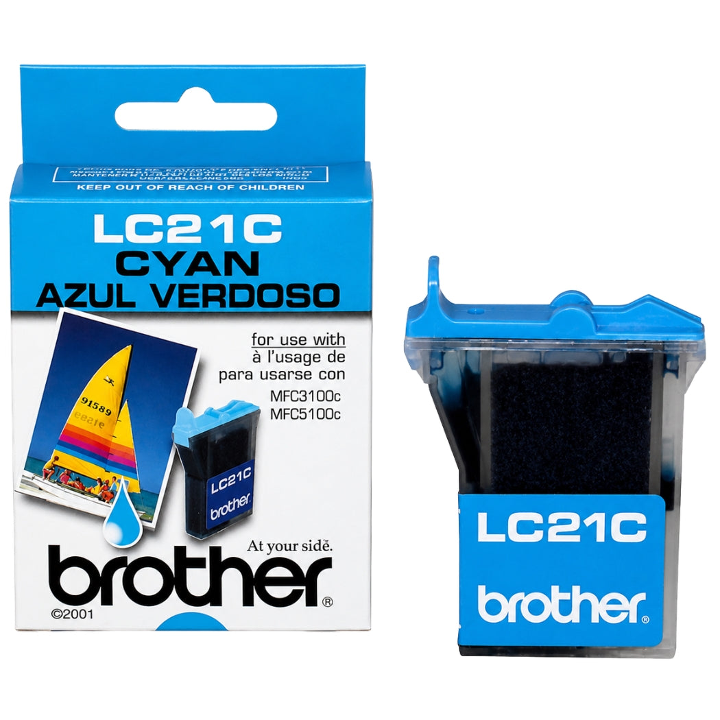 New, Pre-Owned - Brother LC21 Innobella Standard Yield Cyan Ink Cartridge, LC21C