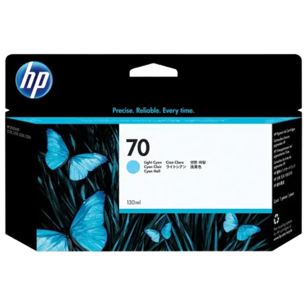 New, Pre-Owned - HP 70 130-ml (C9390A) Light Cyan Ink Cartridge