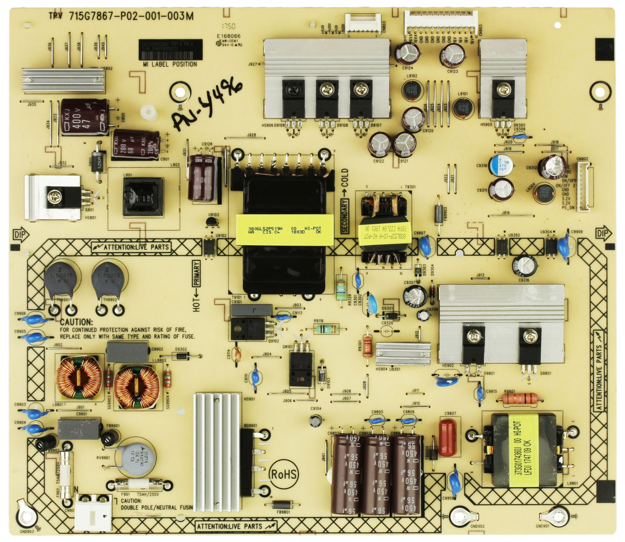 Sharp GZA42GQAU Power Supply/LED Driver Board