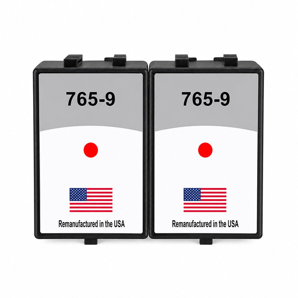 U.S. Remanufactured for Pitney Bowes 765-9 Fluorescent Red Ink Cartridges Twin Pack