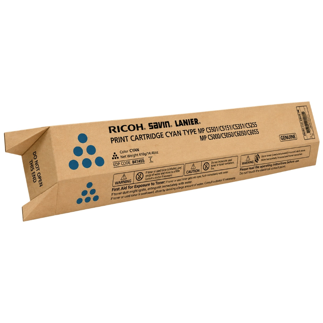 New, Pre-Owned - Ricoh 841455 Cyan Toner Cartridge (17k Pages)