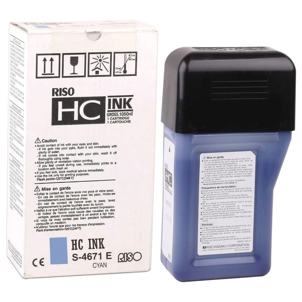 New, Pre-Owned - Risograph S-4671 Cyan Ink Tank