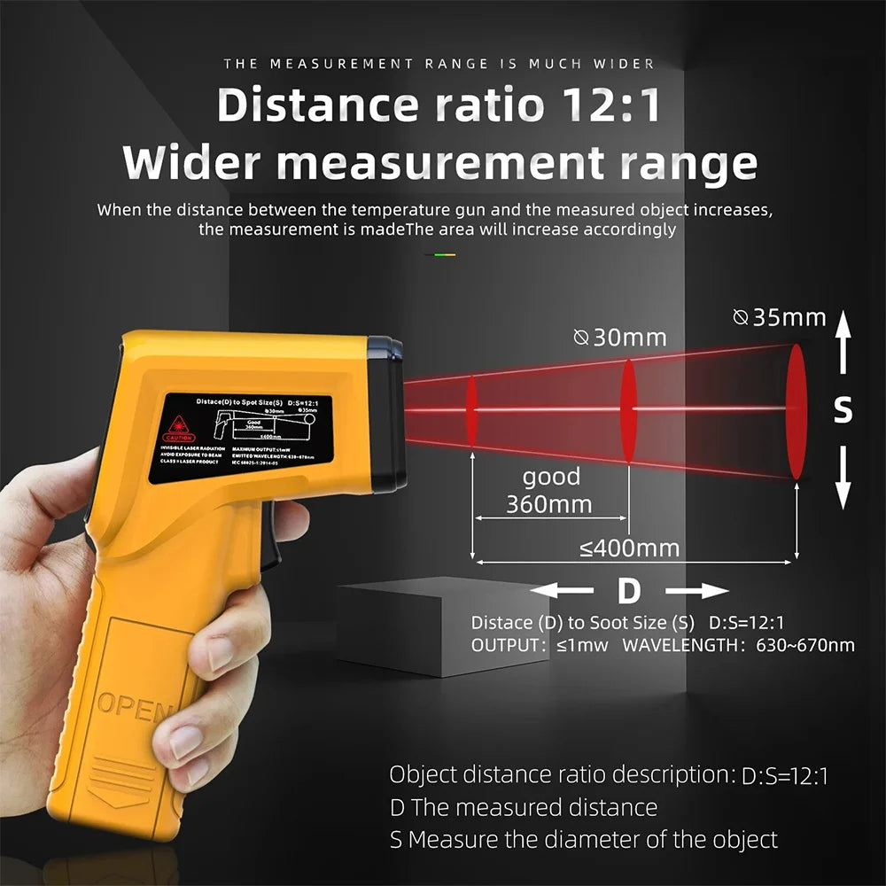 BSIDE H2 Infrared Thermometer -50~530°C with 12:1 Laser Ratio