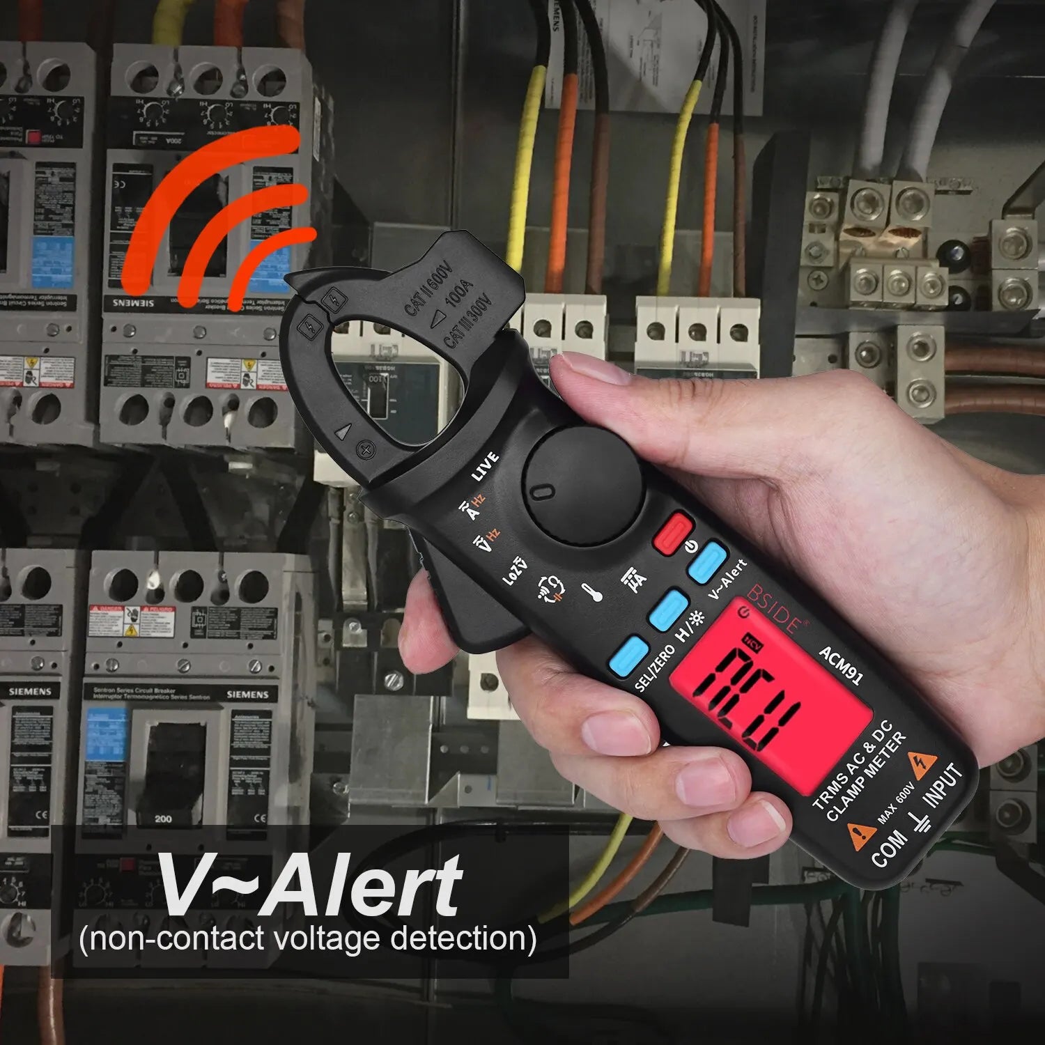 BSIDE ACM91 Clamp Meter True RMS with 1mA Precision & Temp Test