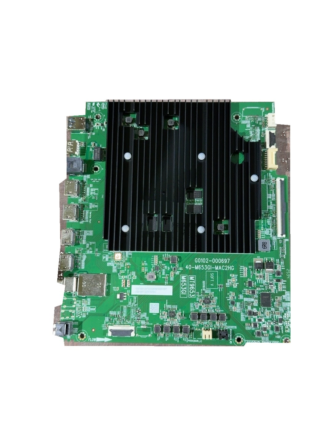 Actual TCL G0301-000197-Z00 board on cleaned white background