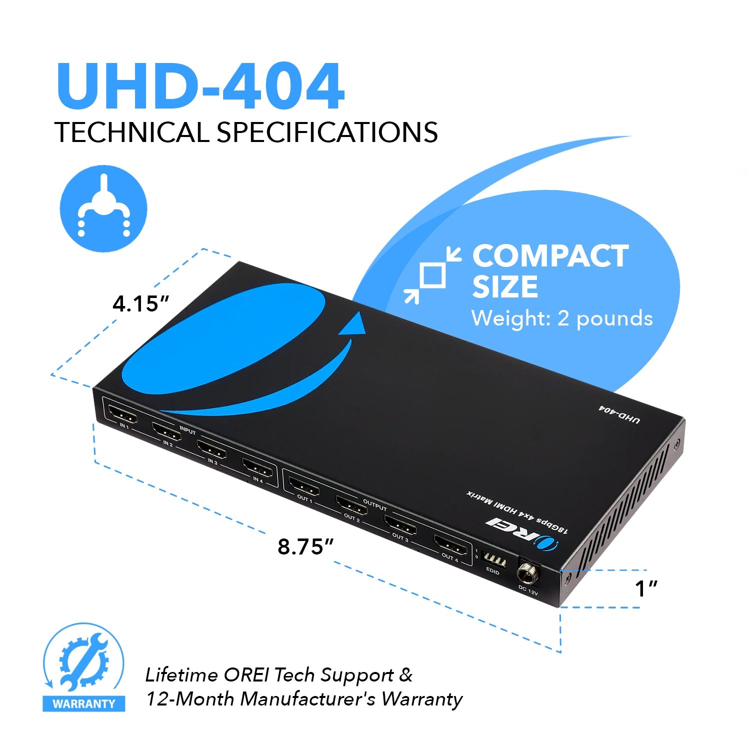 4K@60hz 4x4 HDMI™ Matrix (UHD-404)