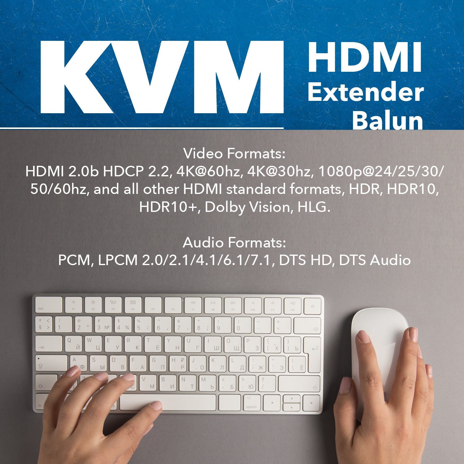 4K@60hz HDMI™ Extender (KVM) - 230ft (cat6)-UHD-EX230-KVM