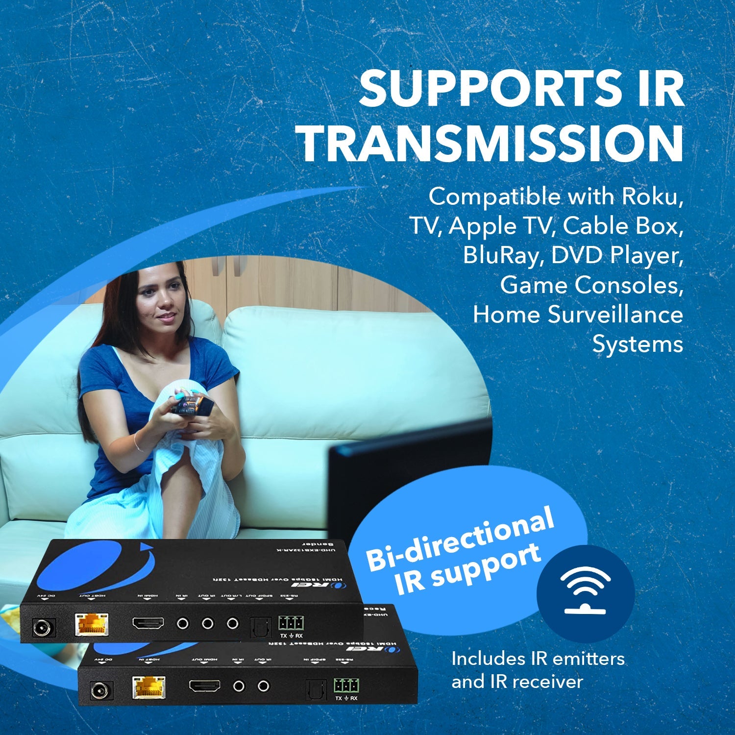 4K HDBaseT HDMI™ Extender (ARC & CEC) - 132ft (cat6)-UHD-EXB132AR-K(NEW)