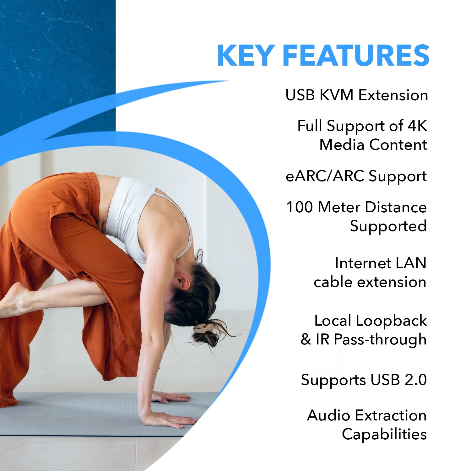 4K HDBaseT 3.0 HDMI™ Extender (Loop, USB, eARC, LAN) - 400ft (cat6)-UHD-EXB350EAU-K