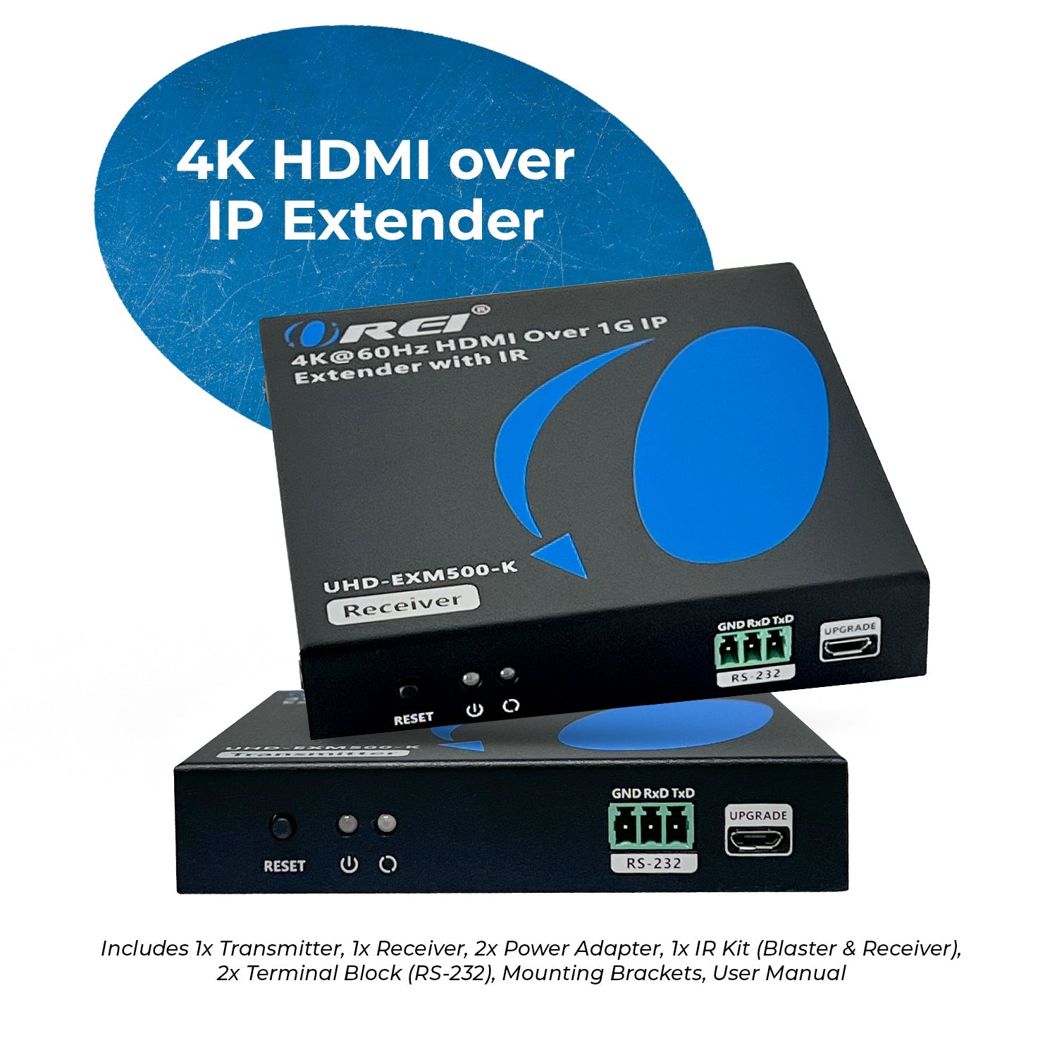 4K@60hz HDMI™ Extender (Over 1G IP, Loop, IR) - 500ft (cat6) (UHD-EXM500-K)