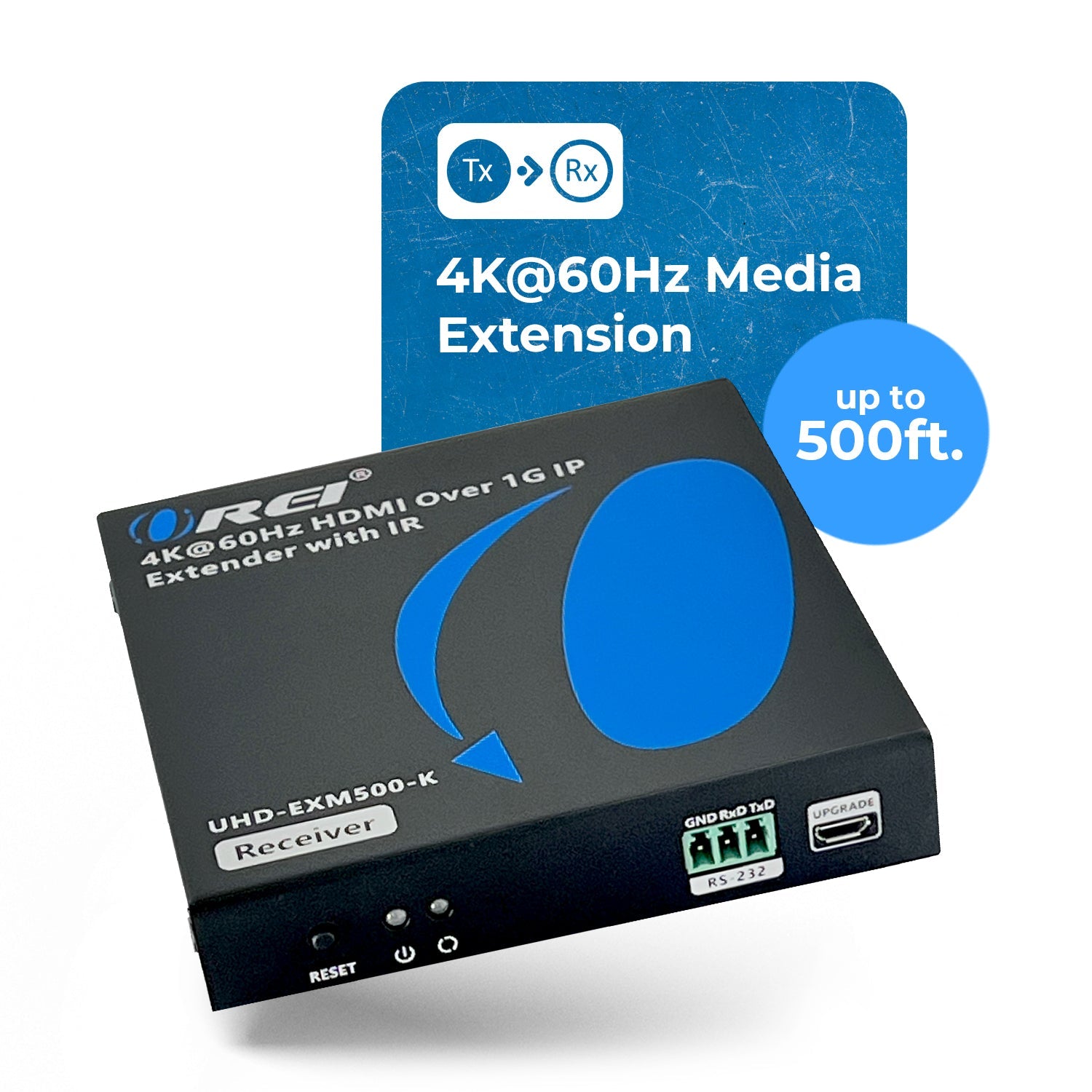 4K@60hz HDMI™ Extender (Over 1G IP, Loop, IR) - 500ft (cat6) (UHD-EXM500-K)