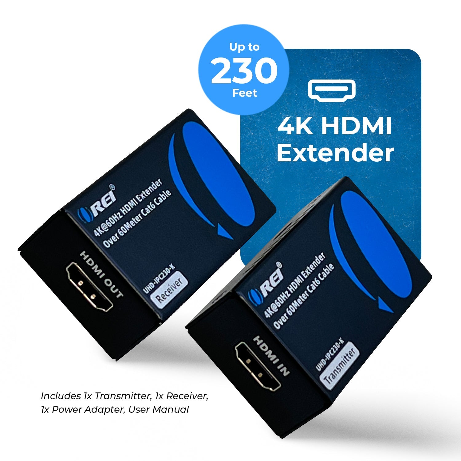 4K@60Hz HDMI™ Extender (IR) - 230ft (Cat6) (UHD-IPC230-K)