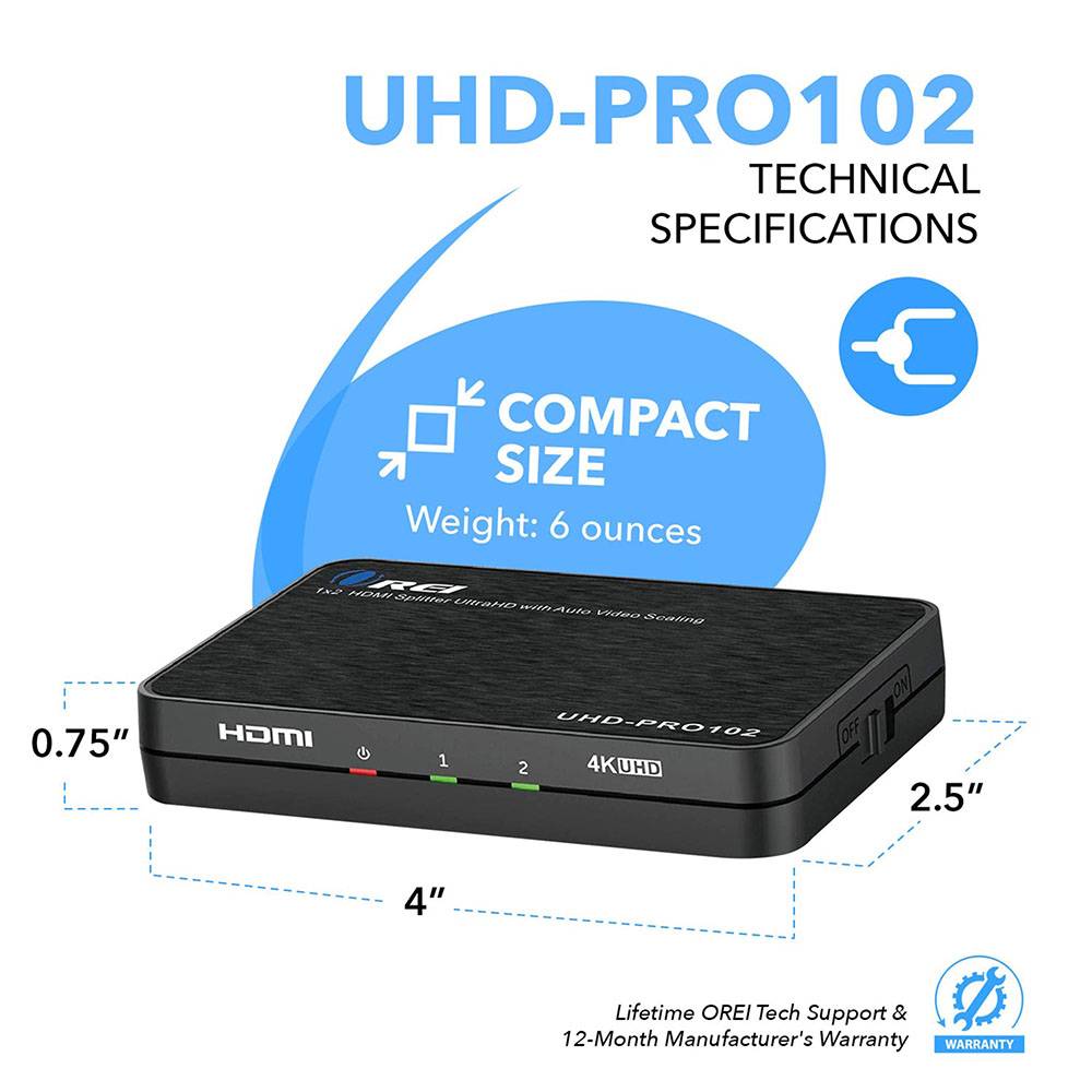 4K@60Hz 1x2 HDMI™ Splitter (Downscaler)-UHD-PRO102