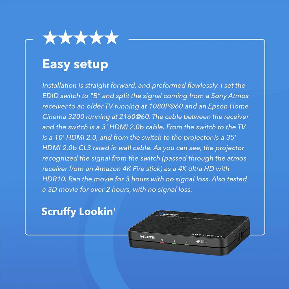 4K@60Hz 1x2 HDMI™ Splitter (Downscaler)-UHD-PRO102