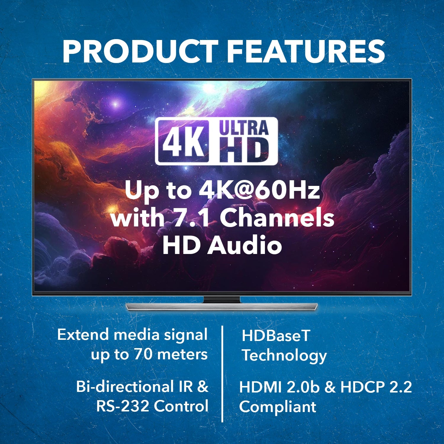 4K HDBaseT HDMI™ Extender with Wall Plate (TX) - 230ft (cat6)-UHD-WPE230-K