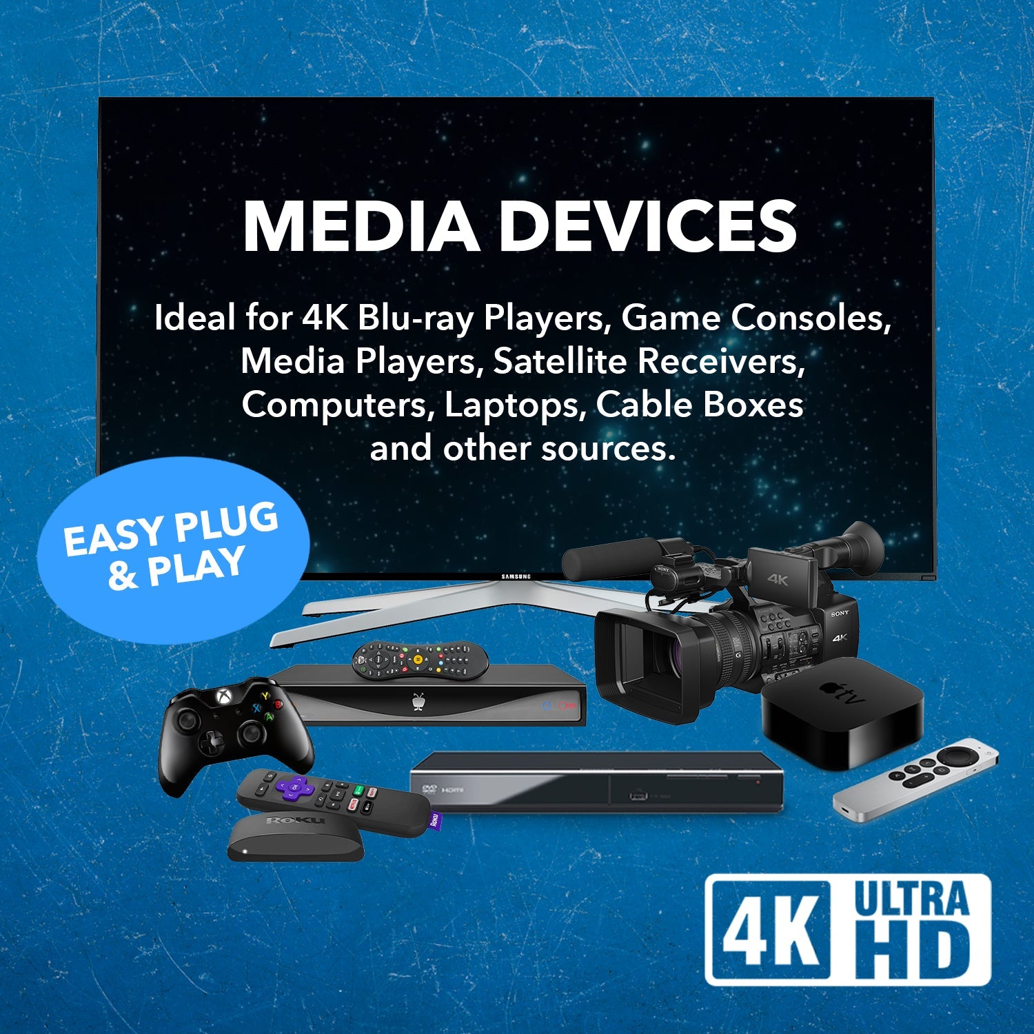 4K HDBaseT 1x2 HDMI™ Extender Splitter (Loop) - 400ft (cat6)-UHD12-EXB400-K