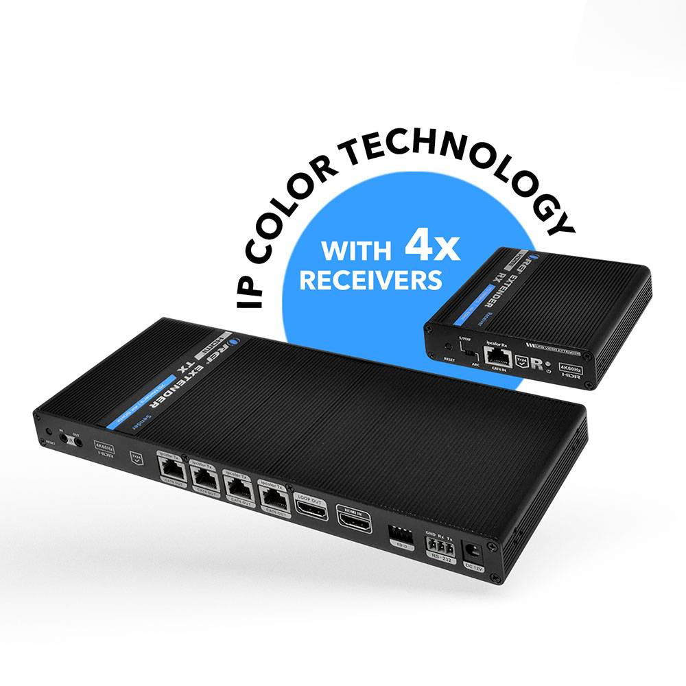 4K@60hz 1x4 HDMI™ Extender Splitter (Loop) - 230ft (cat6)-UHD14-IPC230-K