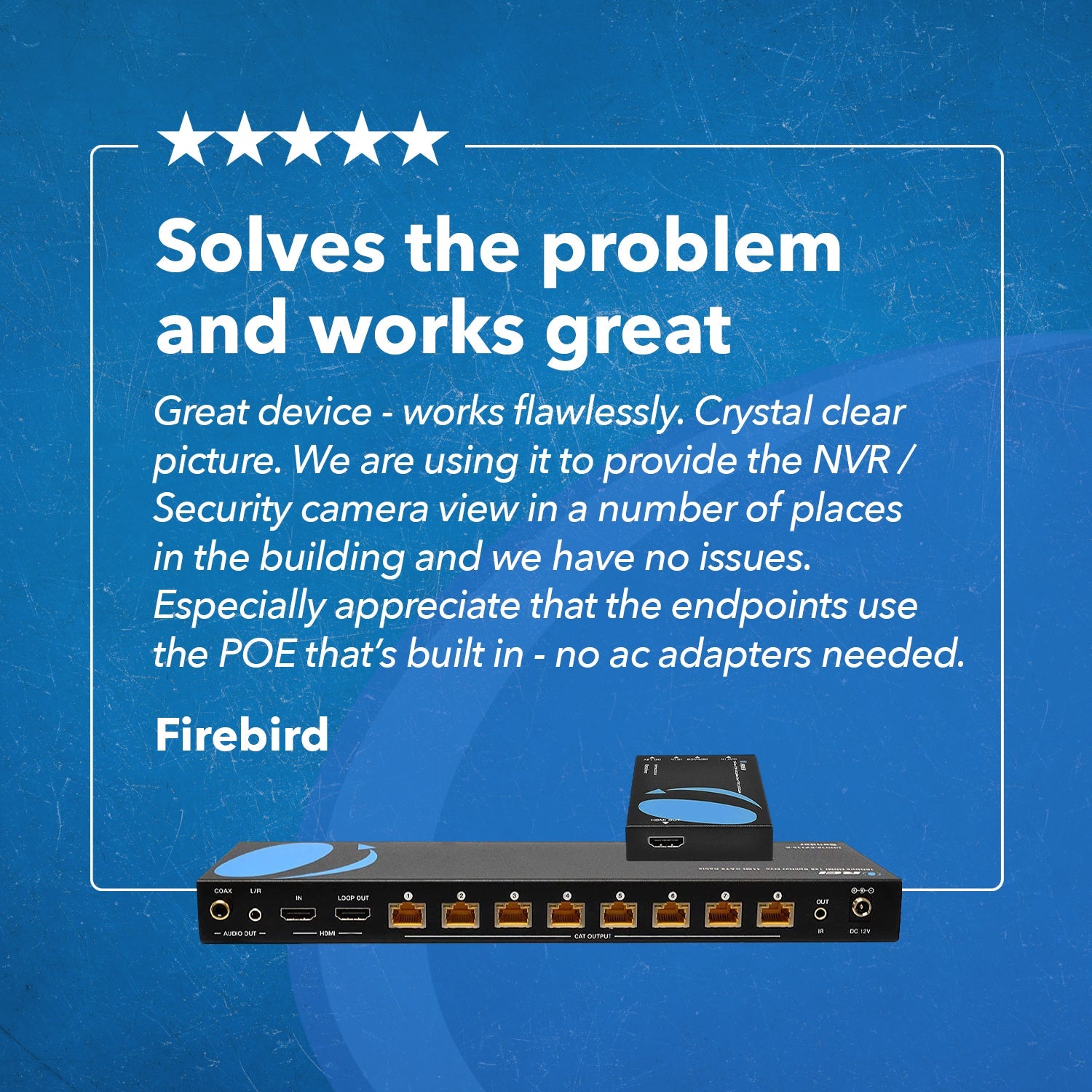 4K@60hz 1x8 HDMI™ Extender Splitter (Loop) - 115ft (cat6)-UHD18-EX115-K