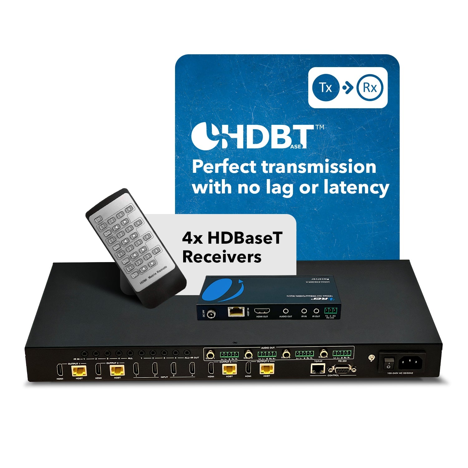4K HDBaseT 4x4 HDMI™ Extender Matrix (Loop) - 400ft (cat6)- (UHD44-EXB400R-K)