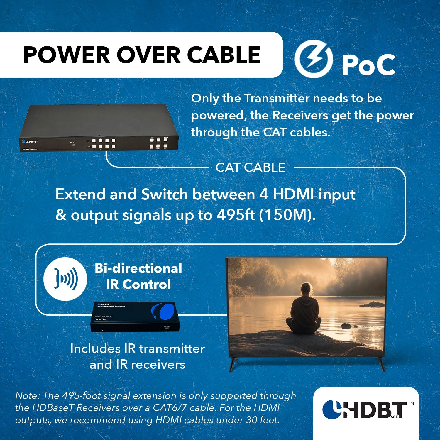 4K HDBaseT 4x4 HDMI™ Extender Matrix (Loop) - 400ft (cat6)- (UHD44-EXB400R-K)