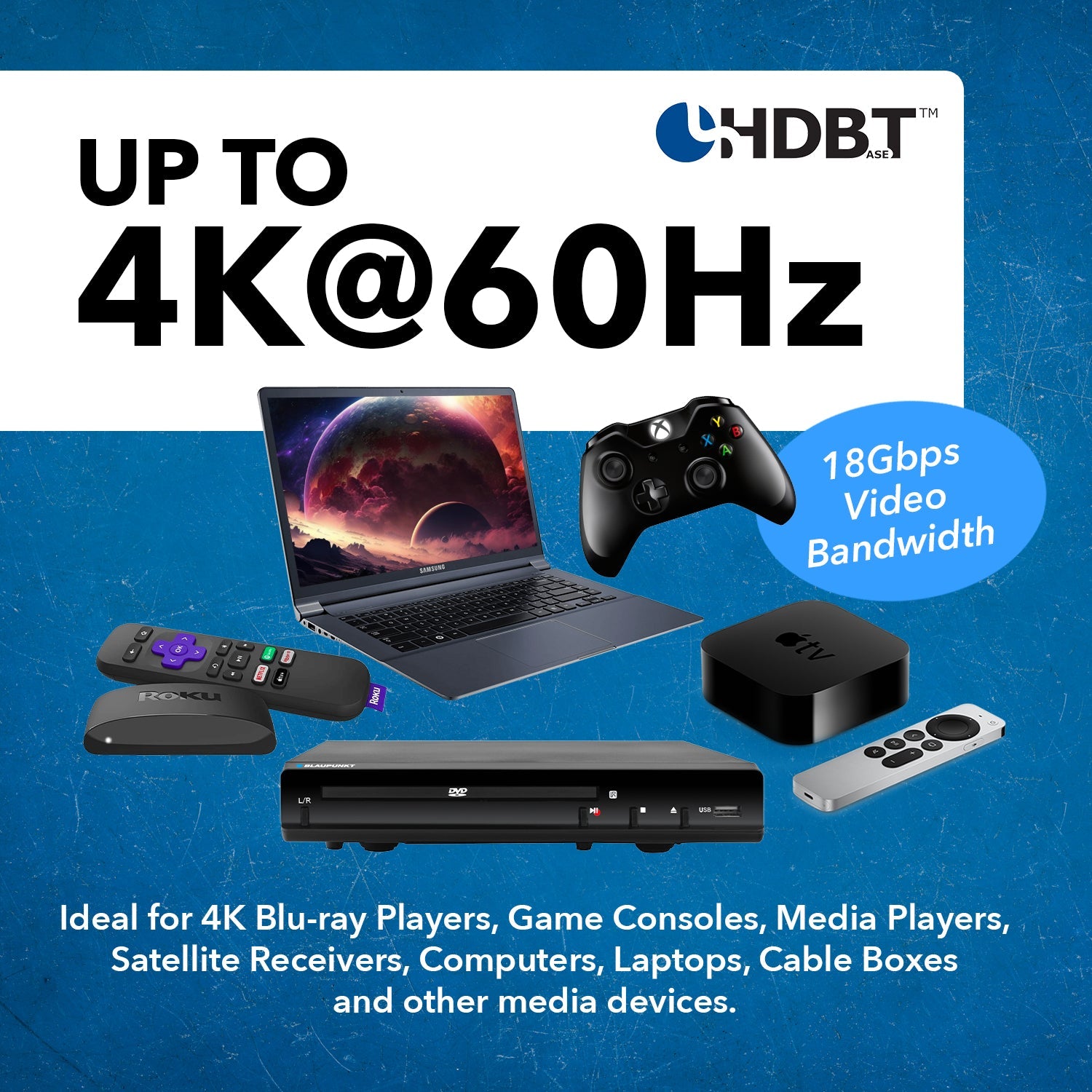 4K HDBaseT 4x4 HDMI™ Extender Matrix (Loop) - 400ft (cat6)- (UHD44-EXB400R-K)