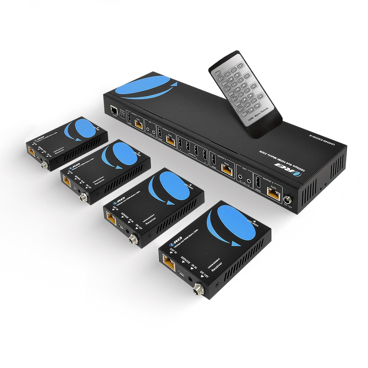 4K@60hz 4x4 HDMITM Matrix Extender (Loop) 230ft (cat6)-UHD48-EX230-K