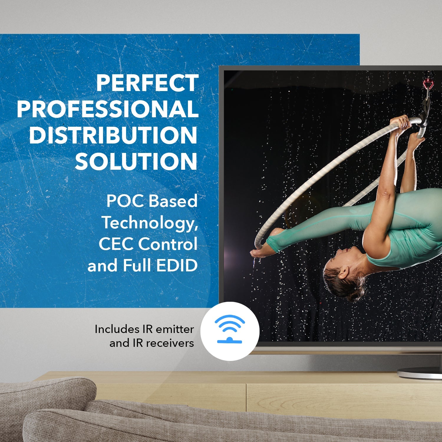 4K@60hz 4x4 HDMITM Matrix Extender (Loop) 230ft (cat6)-UHD48-EX230-K