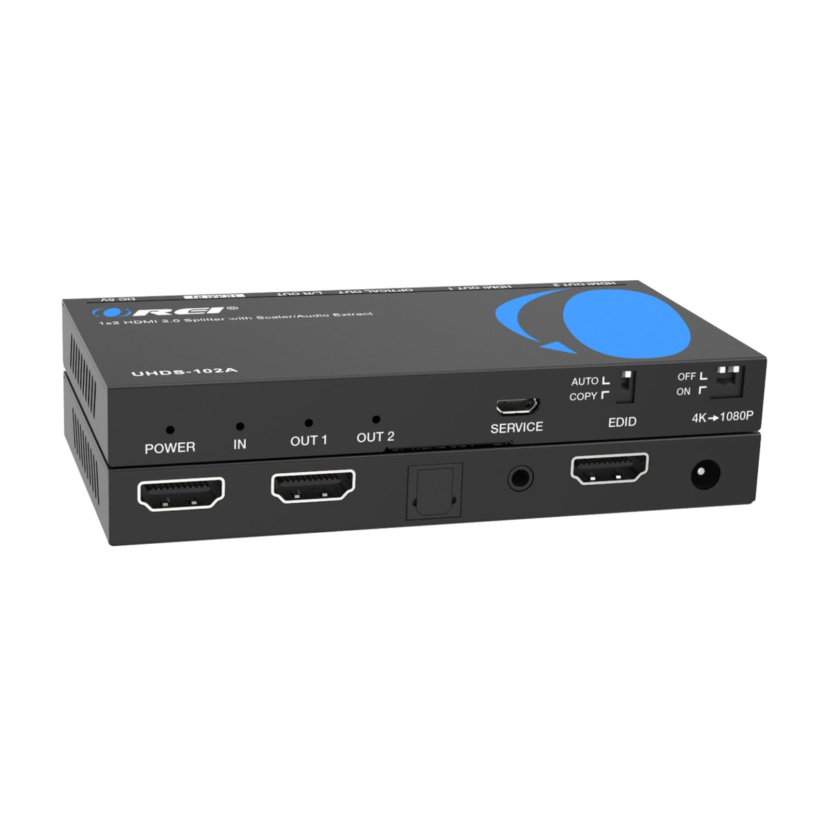 4K@60Hz 1x2 HDMI™ Splitter (Downscaler, Audio Extract) (UHDS-102A)