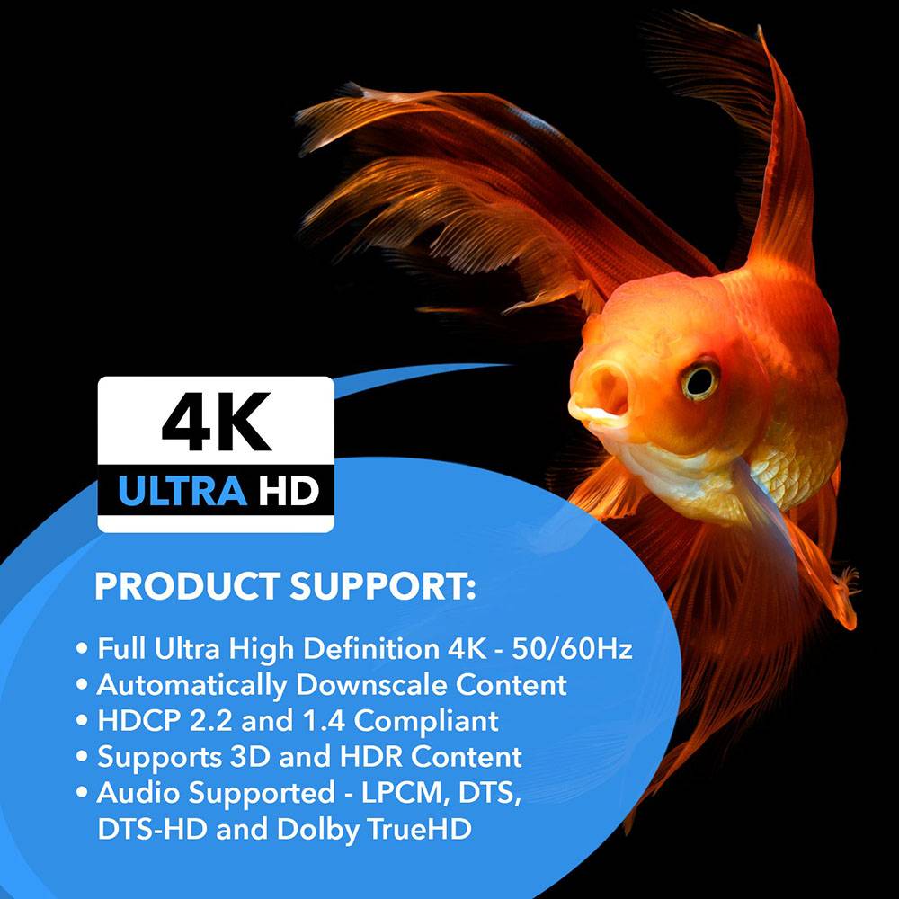 4K@60Hz 1x2 HDMI™ Splitter (Downscaler, Pigtail)-UHDS-102C