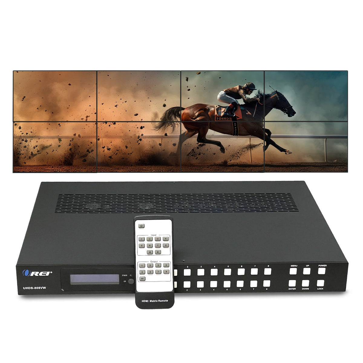 4K@60hz 8x8 HDMI™ Matrix w/ Video Wall (Seamless, Audio Extract)-UHD-808VW