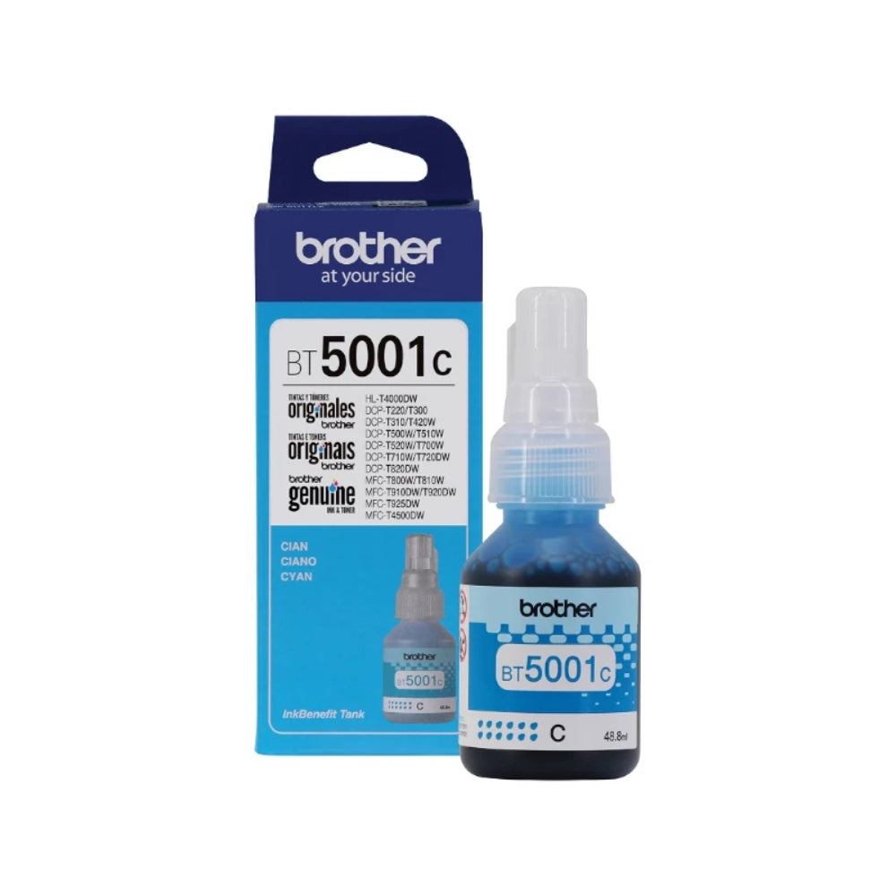New, Pre-Owned - Brother BT5001 High Yield Cyan ink bottle