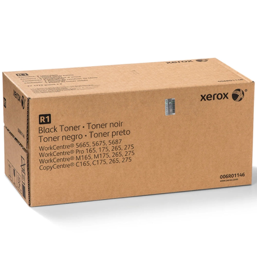 New, Pre-Owned - Xerox (6R1146) Black Laser Toner Cartridge, 006R01146 (2-Pack)