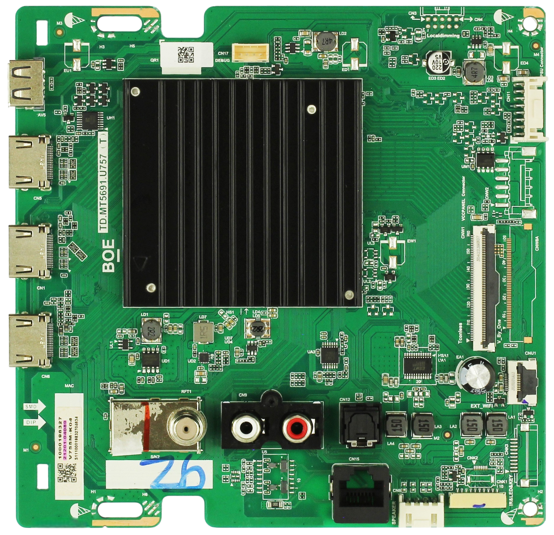 21201-04089 Vizio Main Board, TD.MT5691.U757, LBSFR5KZ3001370, V755M-K04