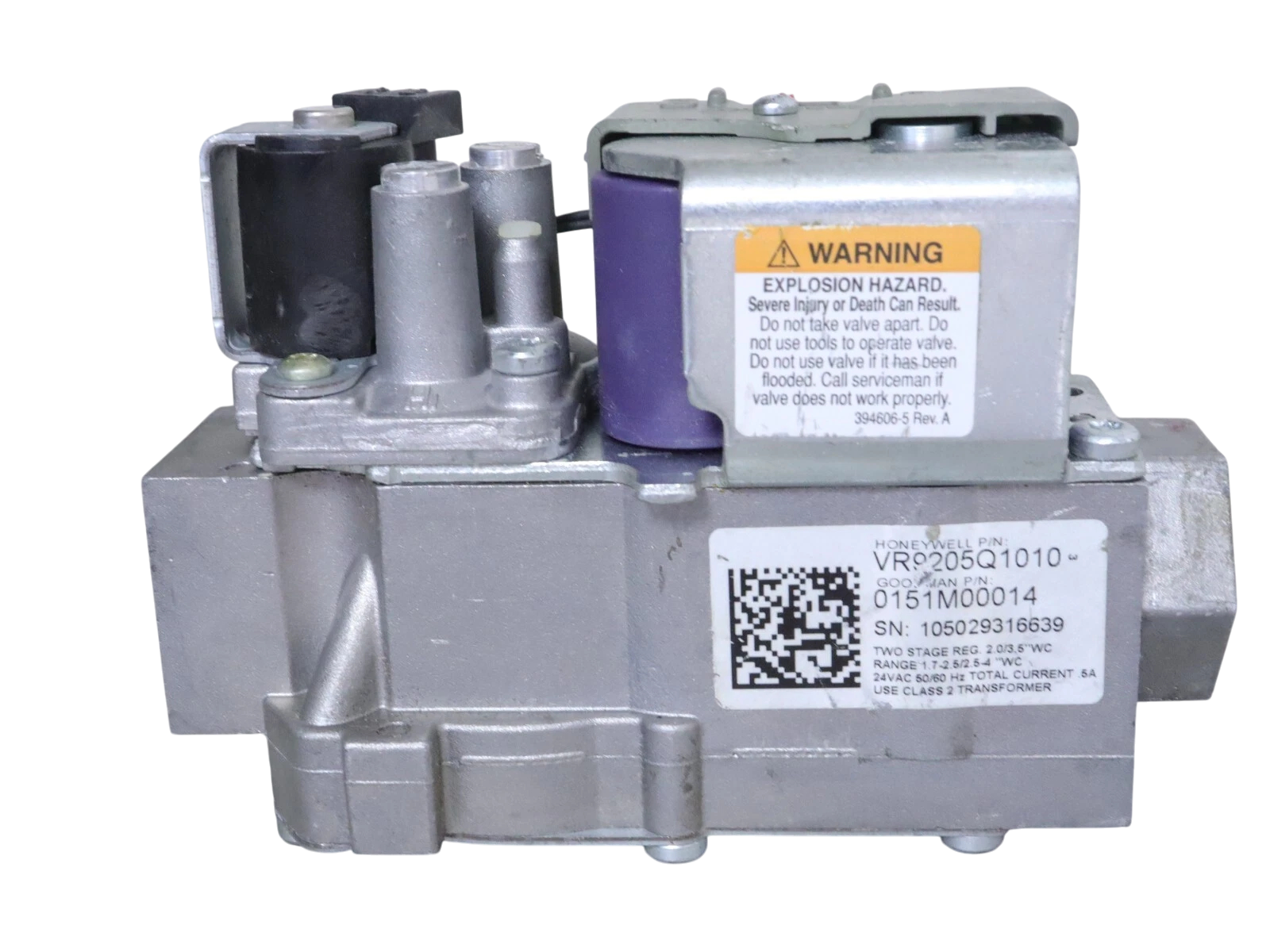 Honeywell VR9205Q1010 Furnace Gas Valve 0151m00028 (Refurbed)